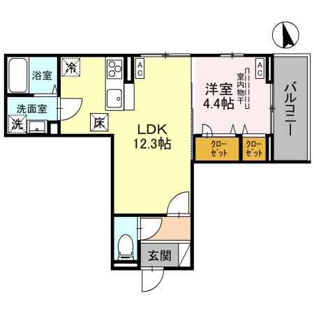 さいたま市大宮区大原のアパートの間取り