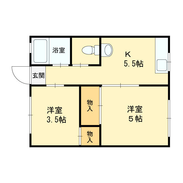 八尾市佐堂町のアパートの間取り