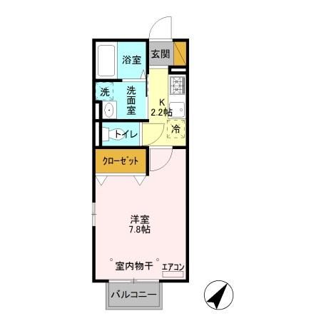 Ｄ-ｒｏｏｍ２４　Ｂの間取り