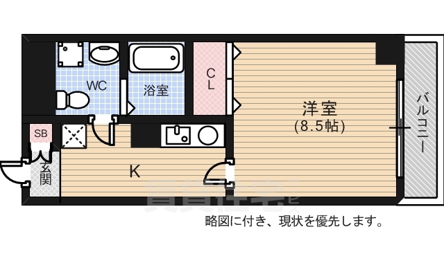 広島市中区本川町のマンションの間取り