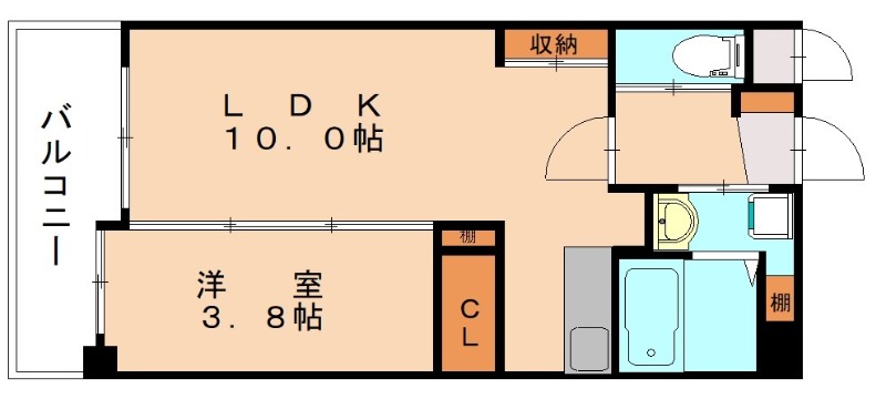 北九州市小倉北区真鶴のマンションの間取り