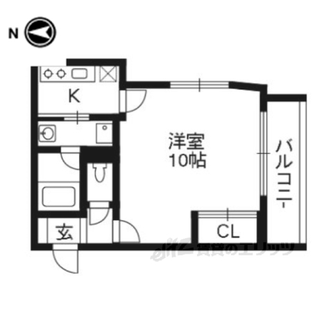 京都市西京区桂徳大寺北町のマンションの間取り