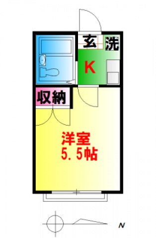 小金井市緑町のアパートの間取り