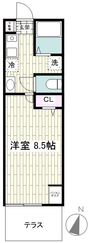 【横浜市旭区二俣川のアパートの間取り】