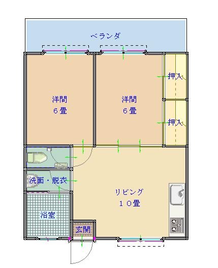 宜野湾市 5階建 築31年の間取り写真