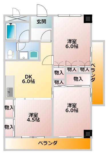 ラポールヤナセの間取り写真