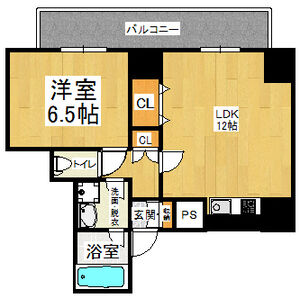 地下鉄御堂筋線 大国町駅 徒歩3分 11階建 築21年の間取り写真