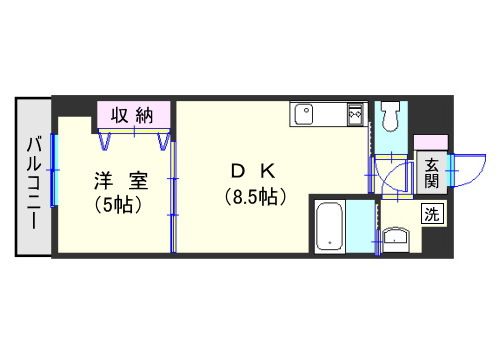 鹿児島市平之町のマンションの間取り