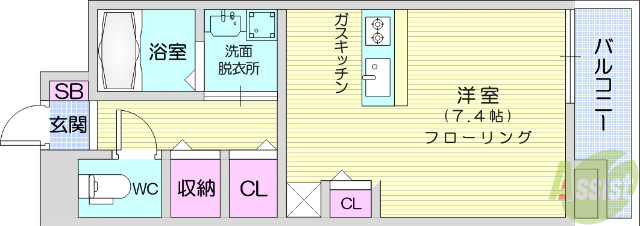 名取市美田園のアパートの間取り