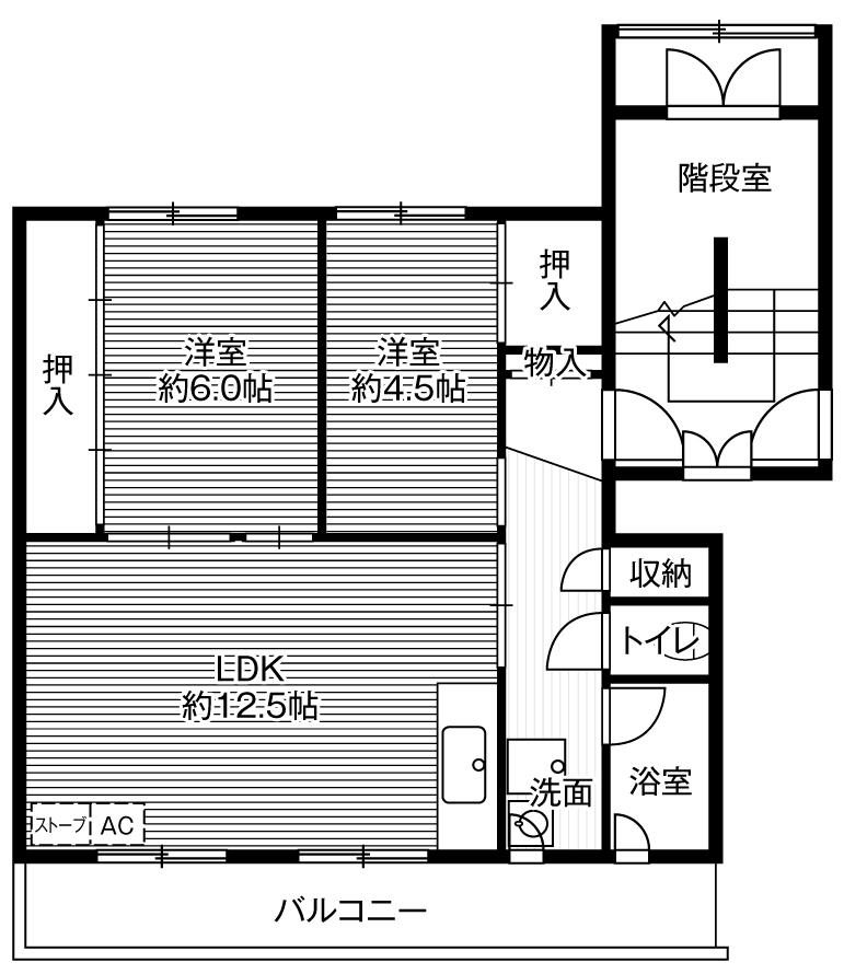 赤平市百戸町東のマンションの間取り