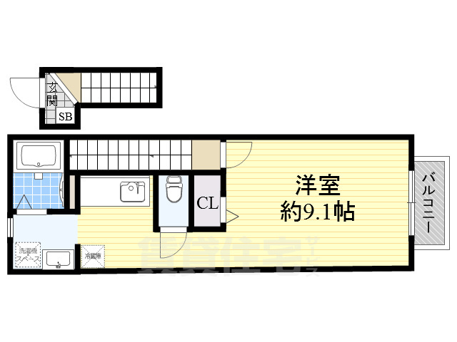 豊中市大島町のアパートの間取り