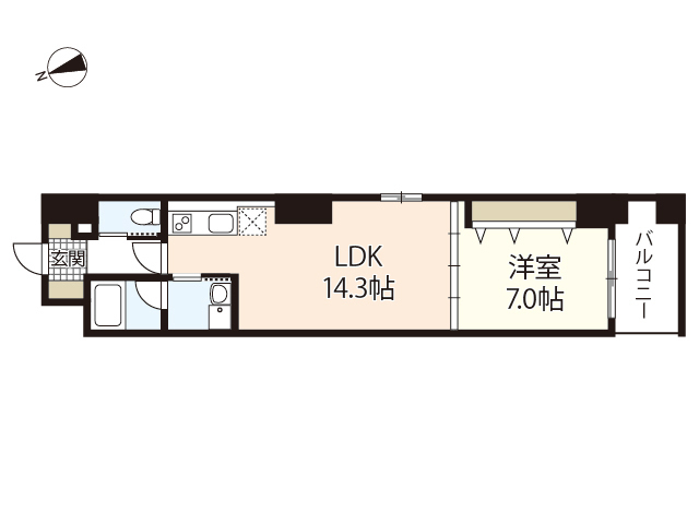 Ｌａ　Ｄｏｌｃｅ　平和大通りの間取り