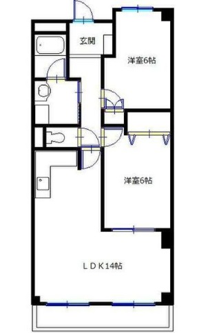 姫路市白浜町宇佐崎北のマンションの間取り