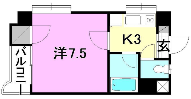 松山市御幸のマンションの間取り