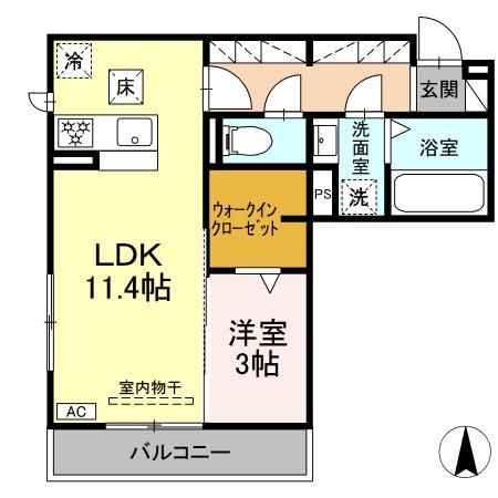 静岡県沼津市高島町（アパート）の賃貸物件の間取り