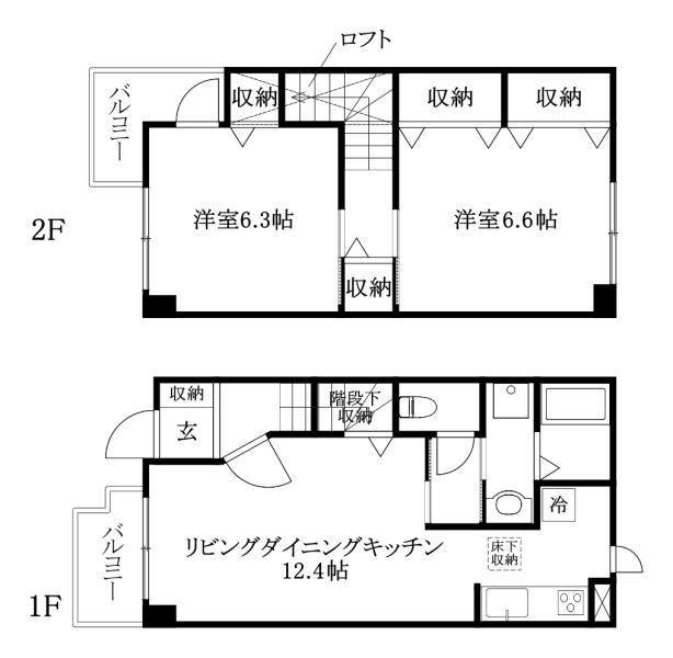 松山市北吉田町のアパートの間取り