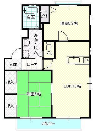 大崎市古川李埣のアパートの間取り