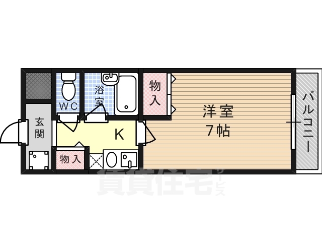 乙訓郡大山崎町字大山崎のマンションの間取り