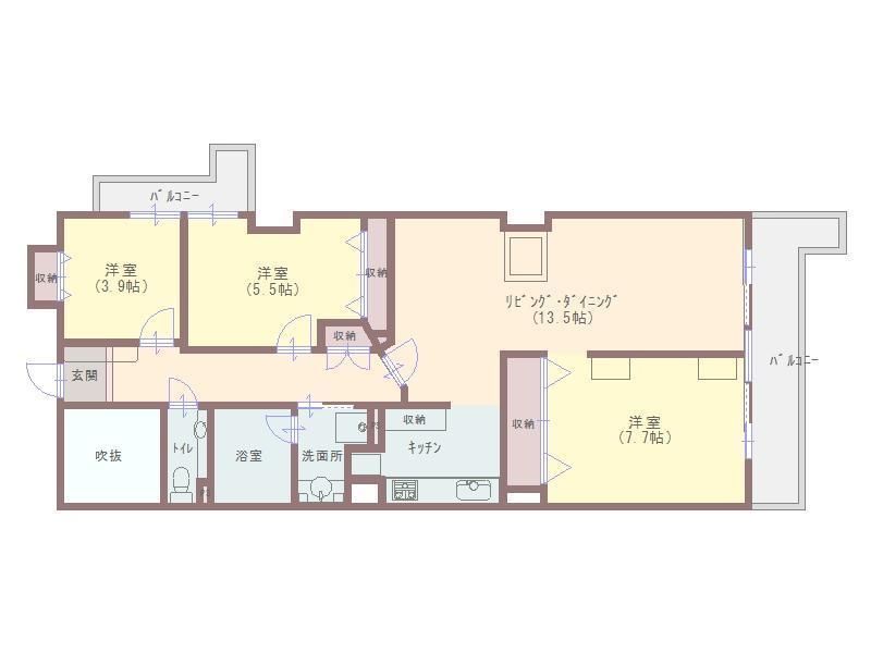 西宮市大谷町のマンションの間取り