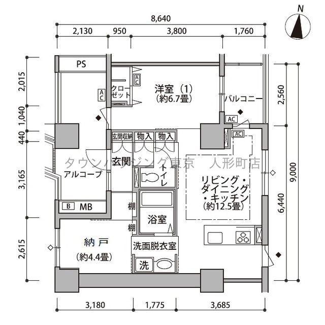 東雲キャナルコートＣＯＤＡＮ１９号棟の間取り