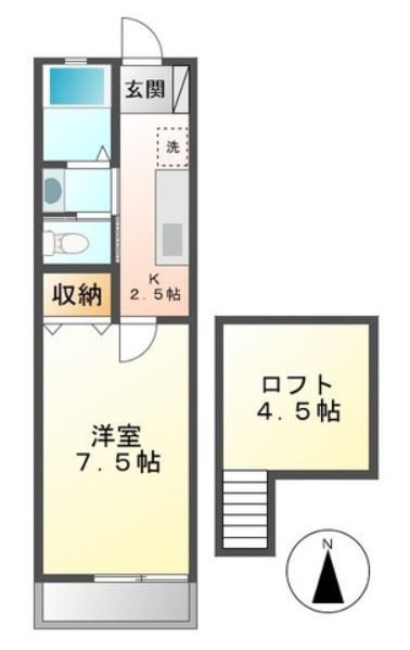 東村山市久米川町のアパートの間取り