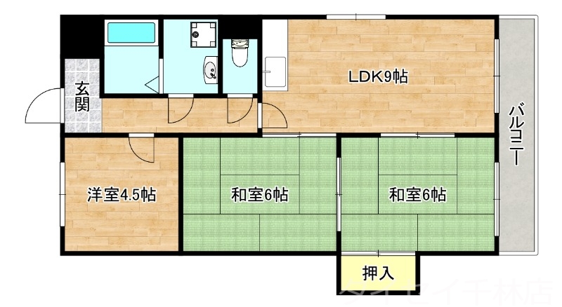 守口市梅園町のマンションの間取り