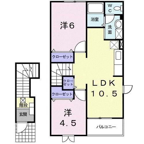 日高郡日高町大字萩原のアパートの間取り