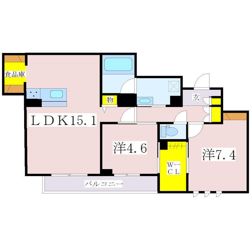 鹿児島市下荒田のマンションの間取り