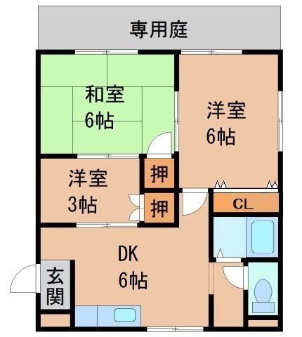 ハイツ柿の実Iの間取り