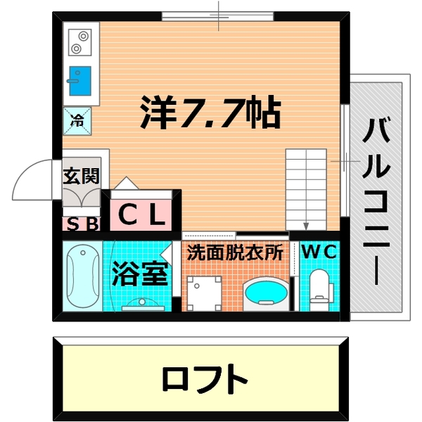 大阪市城東区今福南のアパートの間取り