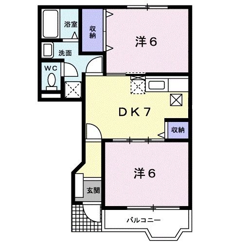 白石市旭町のアパートの間取り