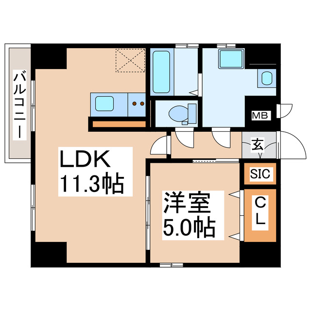 熊本市中央区紺屋今町のマンションの間取り