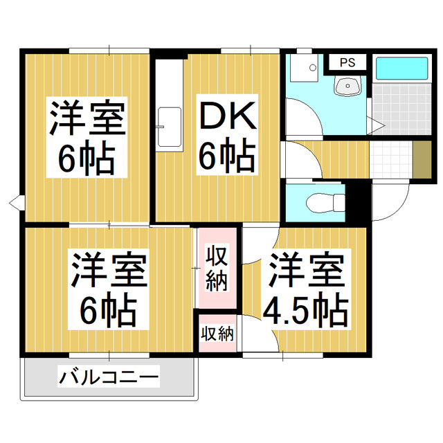 【松本市大字笹賀のアパートの間取り】