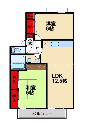 セジュール若葉の間取り