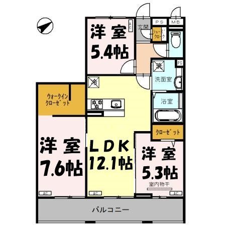 大枝D-ROOM　A棟の間取り