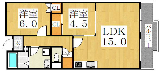 リバージュ住吉の間取り