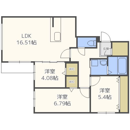 札幌市西区八軒一条東のマンションの間取り