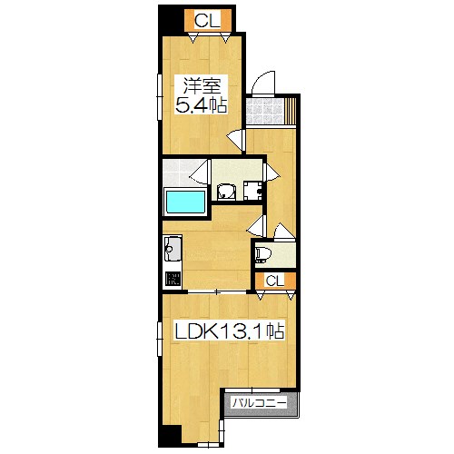 京都市中京区釜座町のマンションの間取り