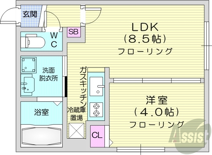 ラフィーネ栄町の間取り