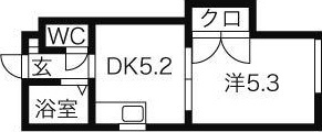 札幌市北区北三十八条西のマンションの間取り