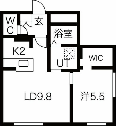 札幌市豊平区月寒西二条のマンションの間取り