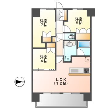 名古屋市中区千代田のマンションの間取り