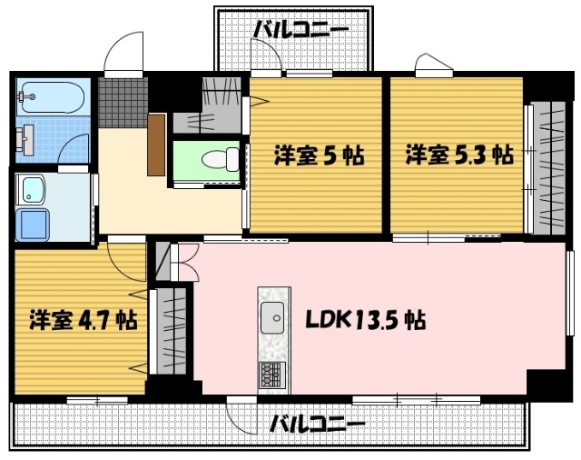 長崎市籠町のマンションの間取り