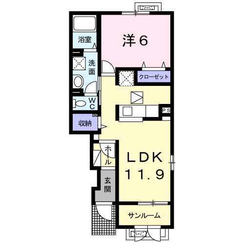 グランツ大和　Iの間取り