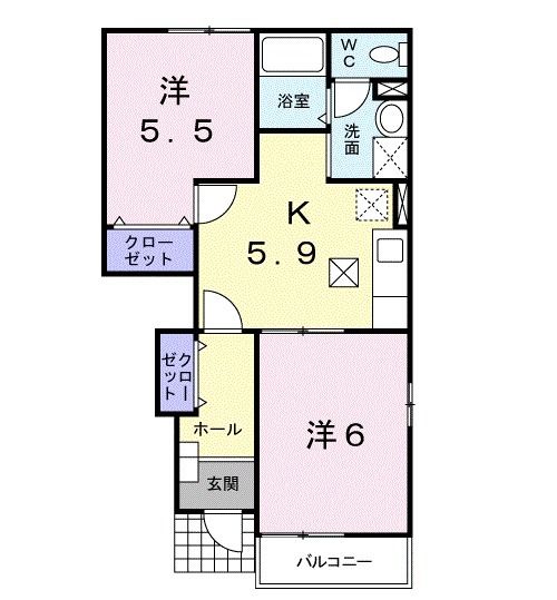 霧島市溝辺町麓のアパートの間取り