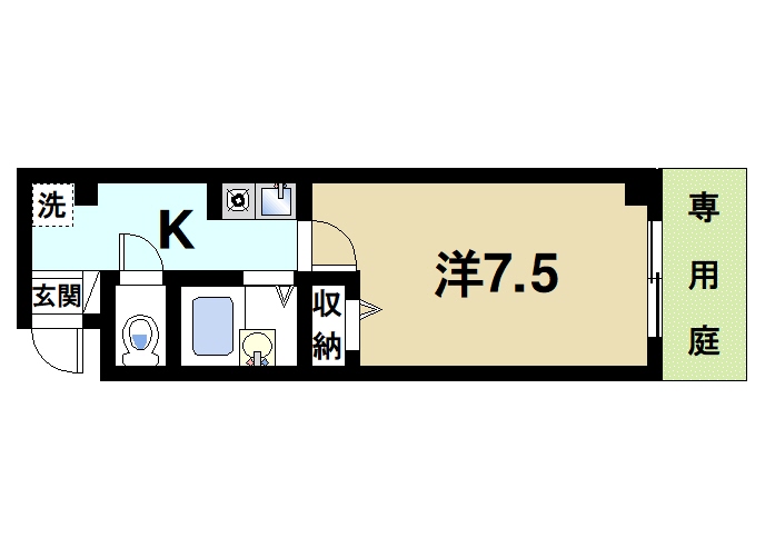 奈良市南半田西町のマンションの間取り