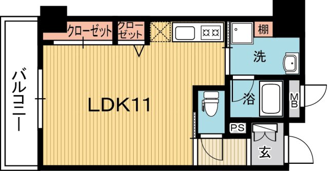 高知市相生町のマンションの間取り