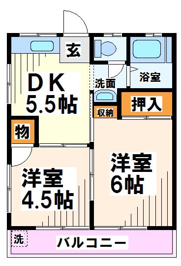 小勝コーポの間取り