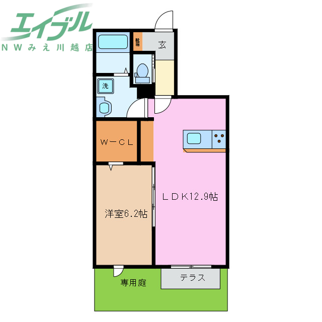 三重郡川越町大字豊田のマンションの間取り