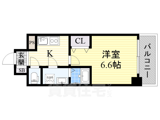 大阪市住之江区西住之江のマンションの間取り